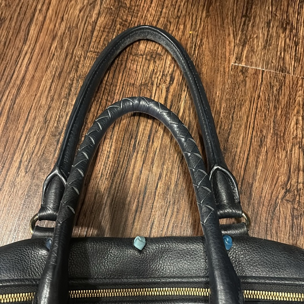 Tehra B polka dot Black Leather Handbag - Picture 6 of 9